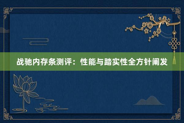 战驰内存条测评：性能与踏实性全方针阐发