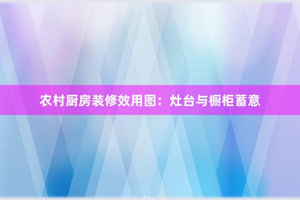 农村厨房装修效用图：灶台与橱柜蓄意